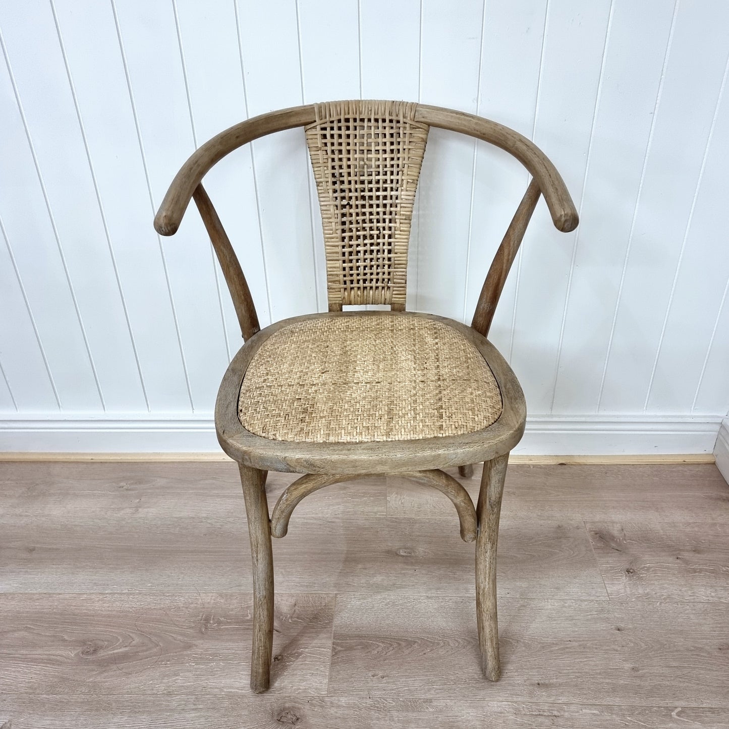 French Chair With Wicker Seat And Back