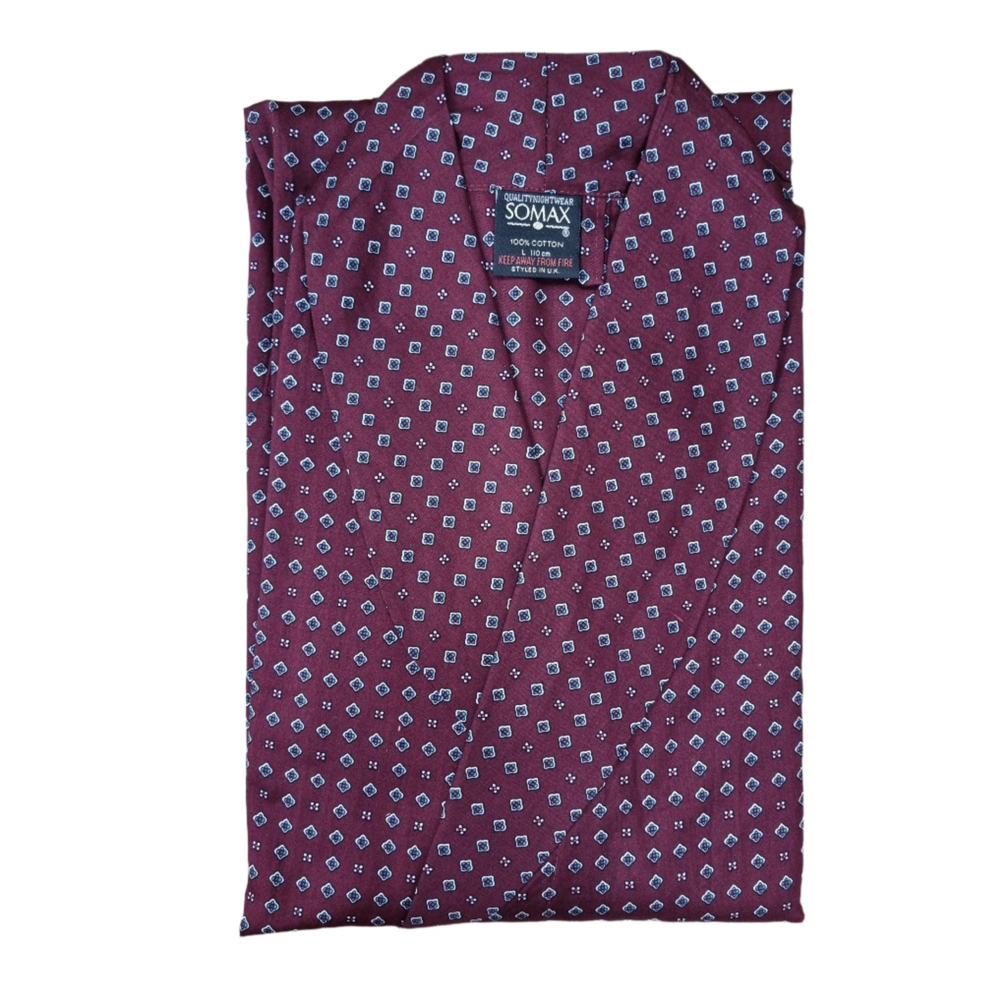 Somax Dressing Gown - Burgundy Print (L)
