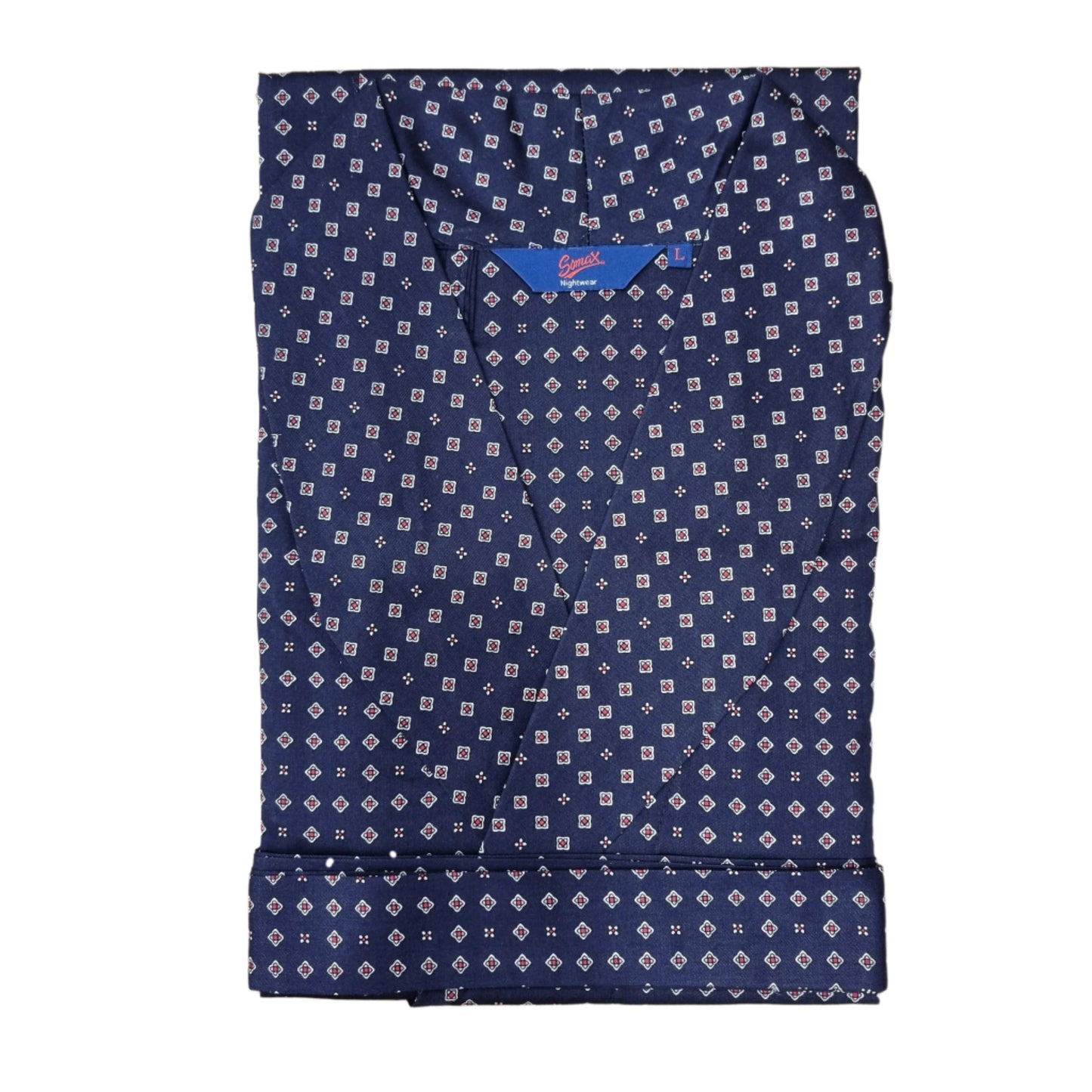Somax Dressing Gown - Navy Print (L)