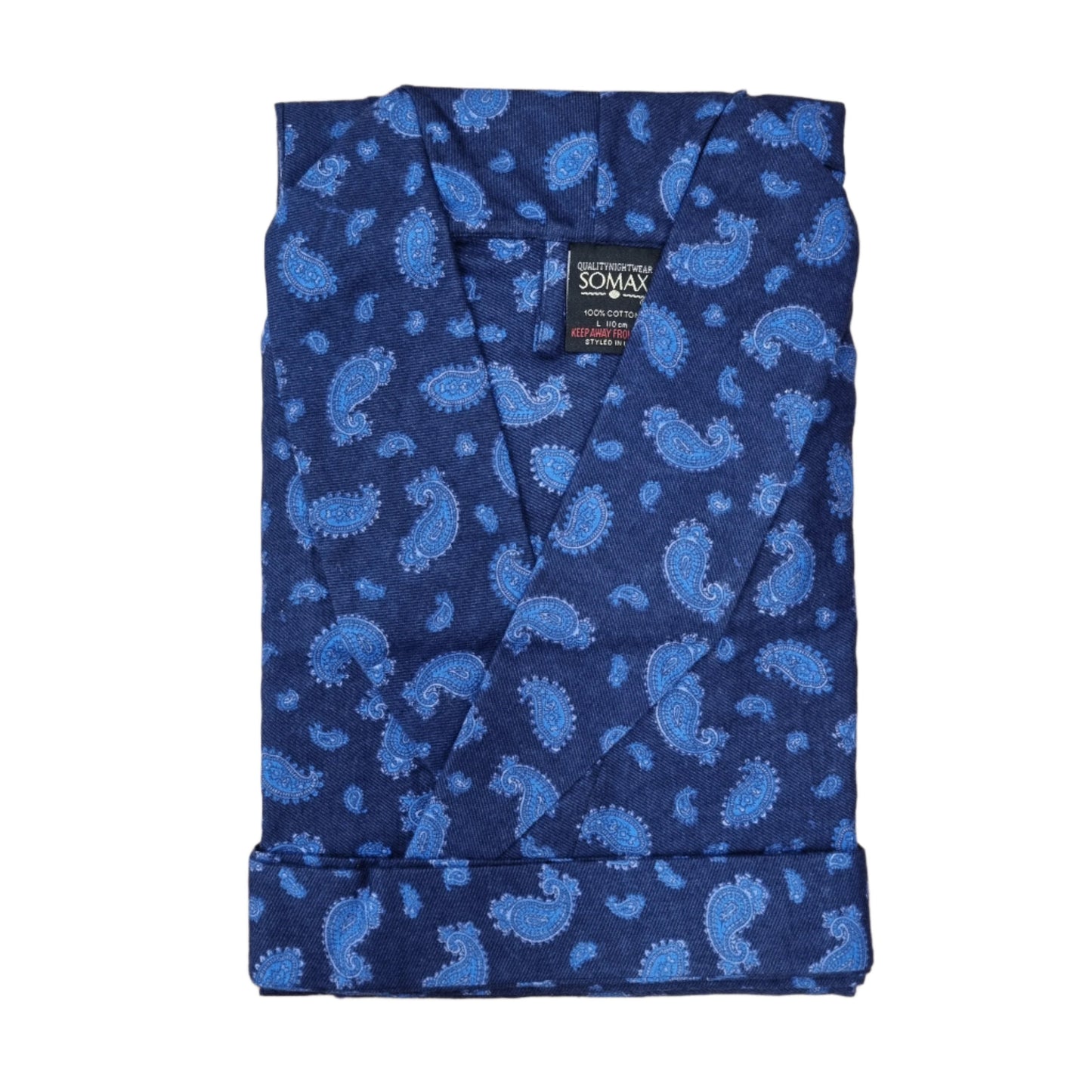 Somax Dressing Gown - Blue Paisley (L)