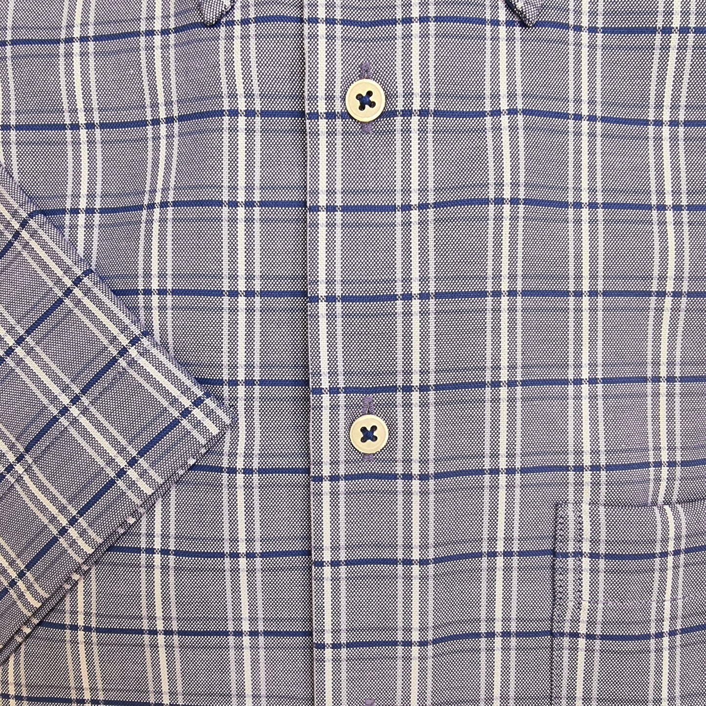 Eterna Short Sleeve Shirt - Blue Check (4123/16)