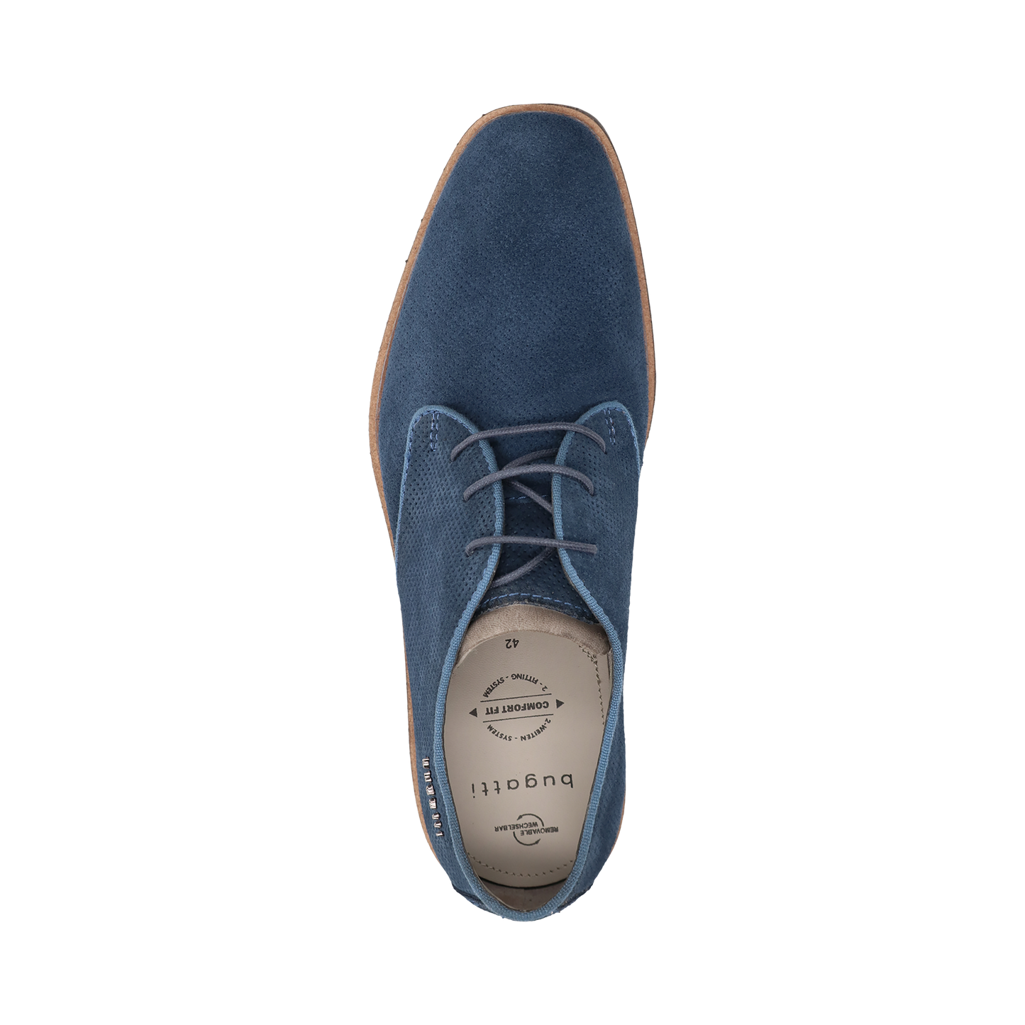 Bugatti Shoes - Light Blue Suede (AES03)