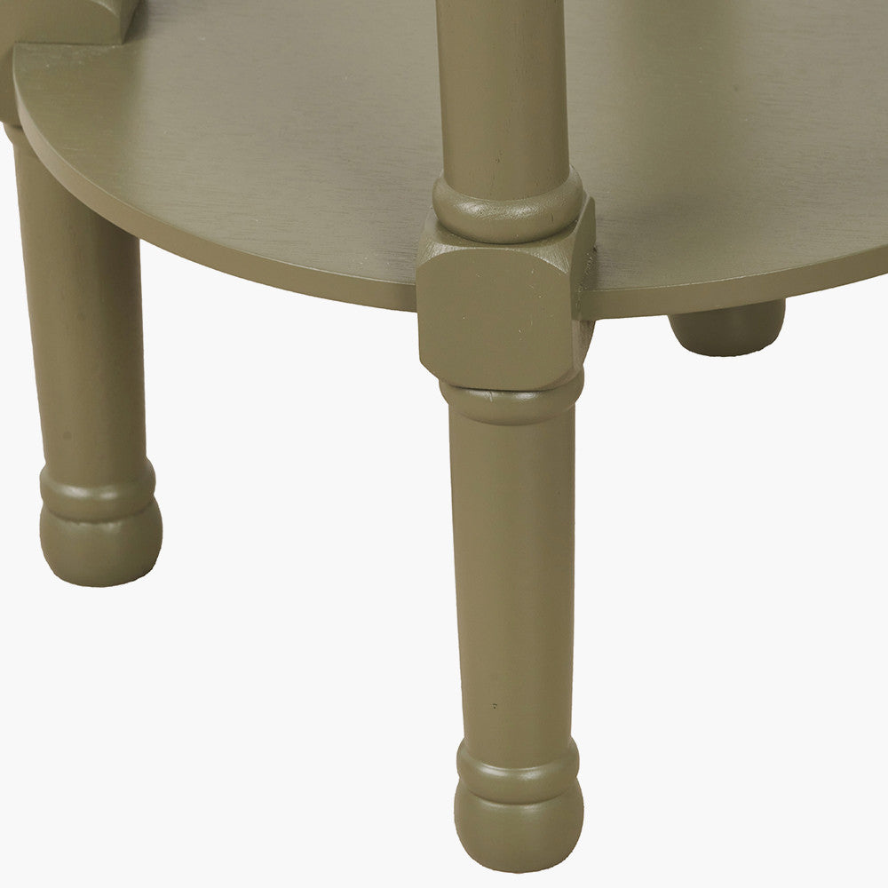 Pine Wood Round Accent Table