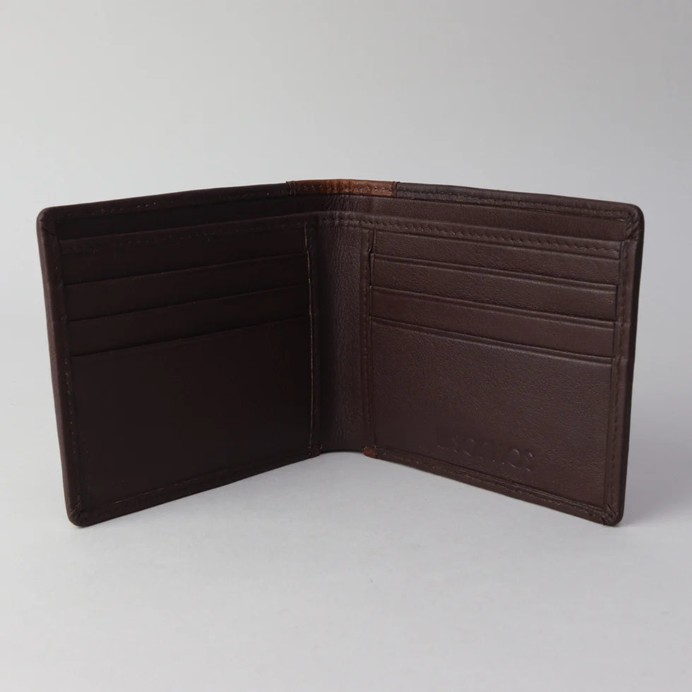 Brown Leather Wallet - Pull Up Spine