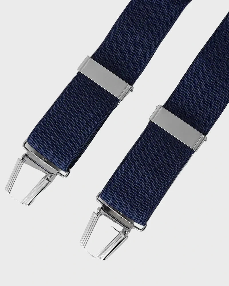 Sophos Braces 35mm Plain Ribbed - 4 Leg Clip - Navy