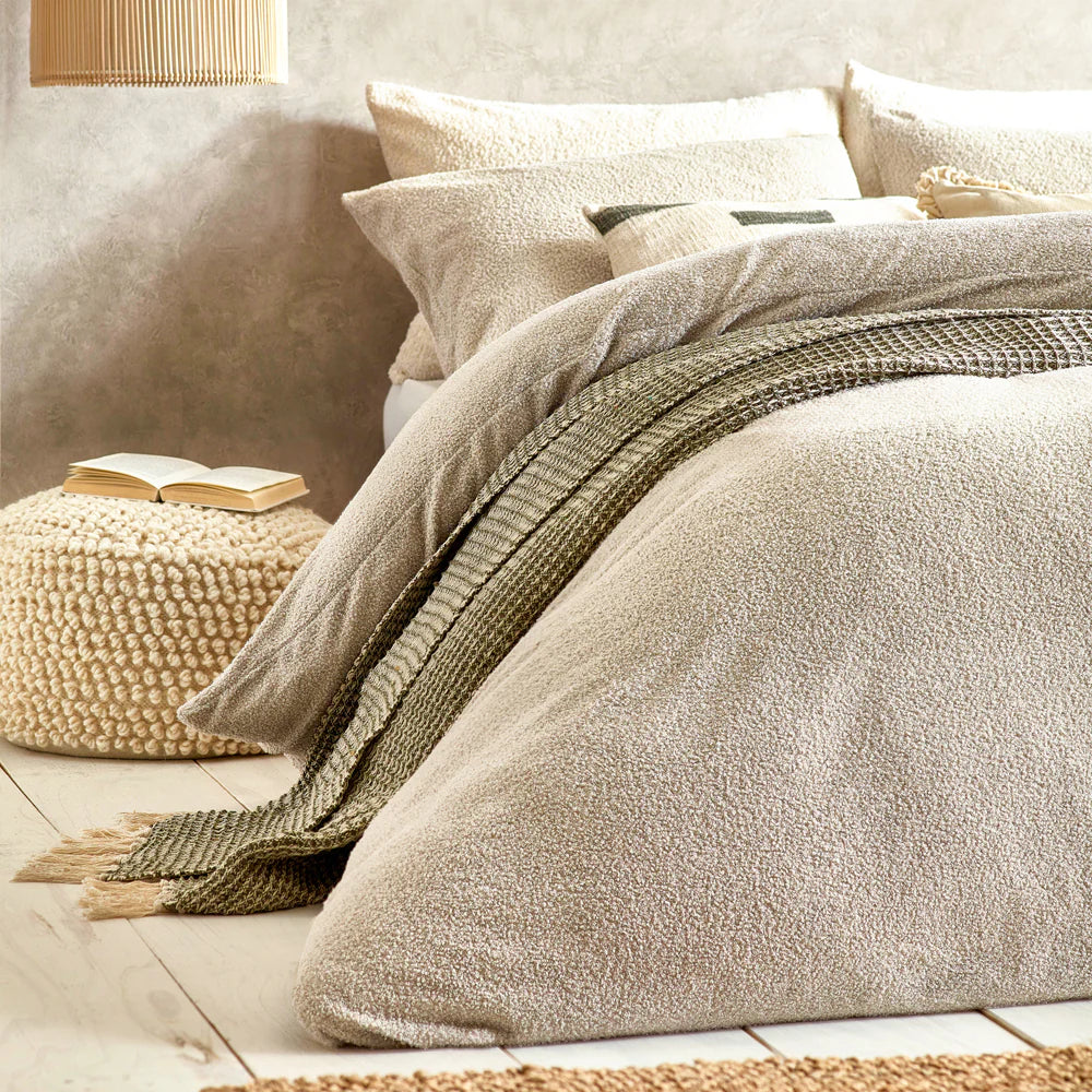 Boucle Duvet Cover Set - Greige