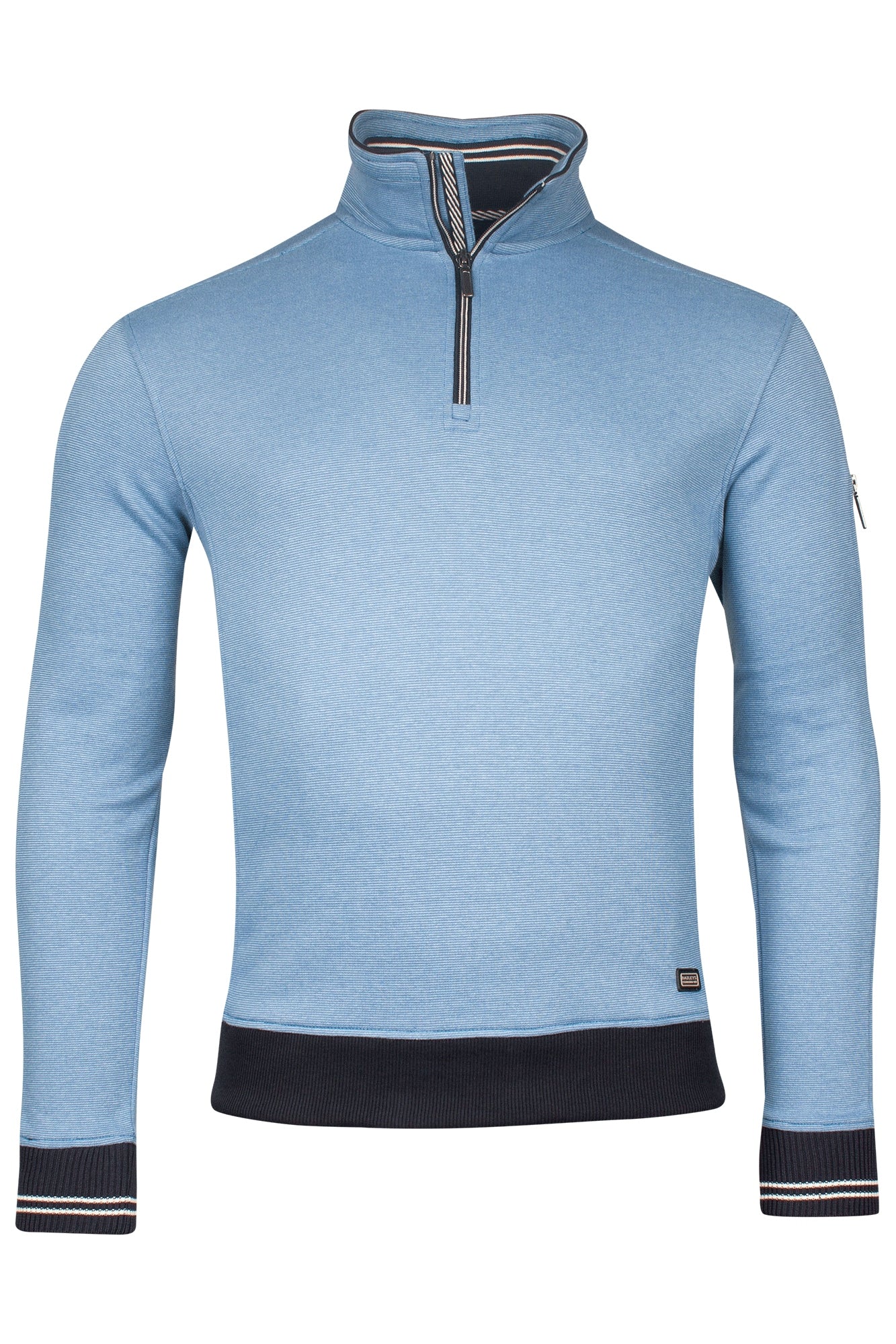 Baileys Quarter Zip Knitwear - Delft Blue