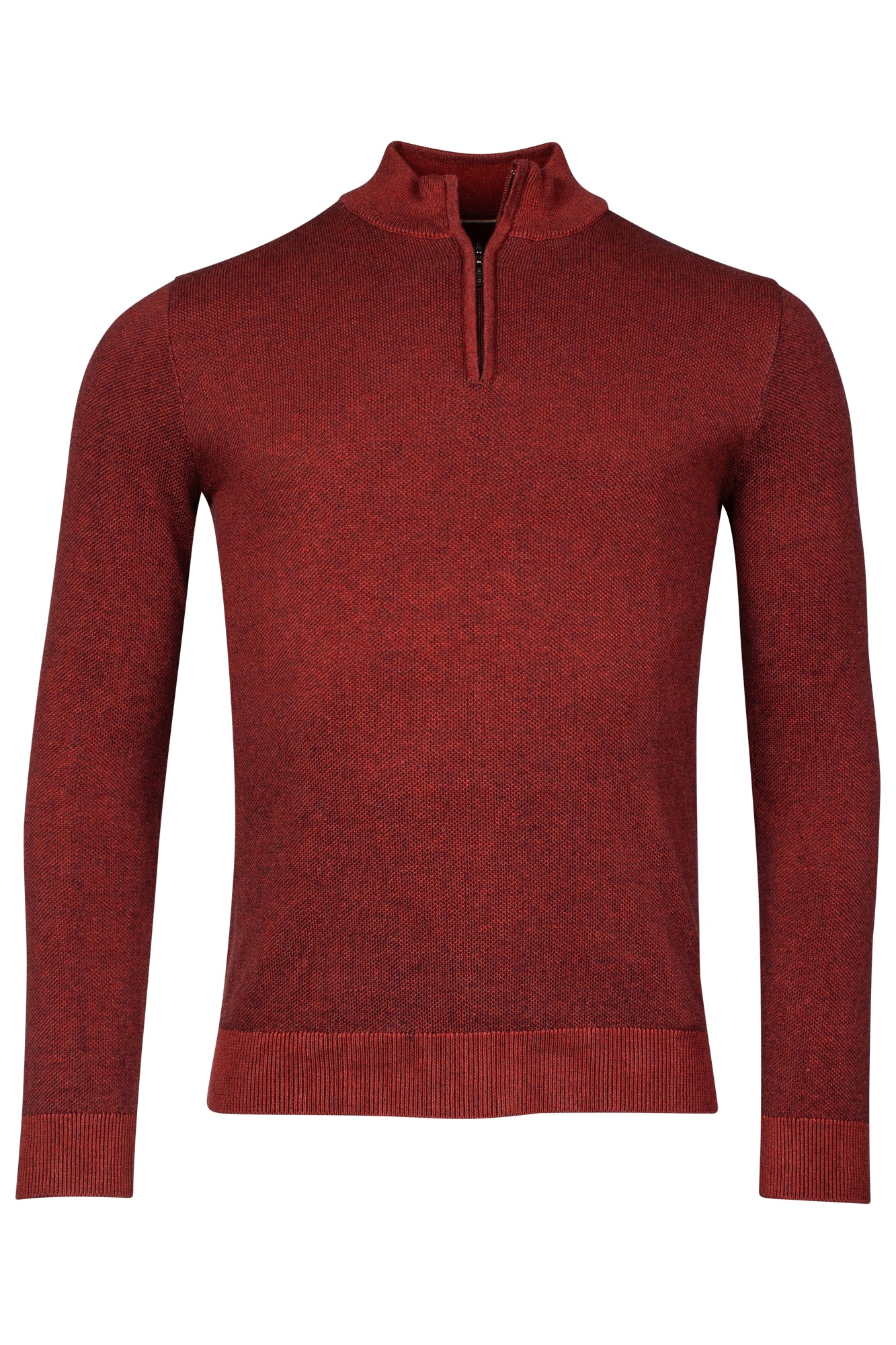 Baileys Modern Fit Quarter Zip Knitwear - Red