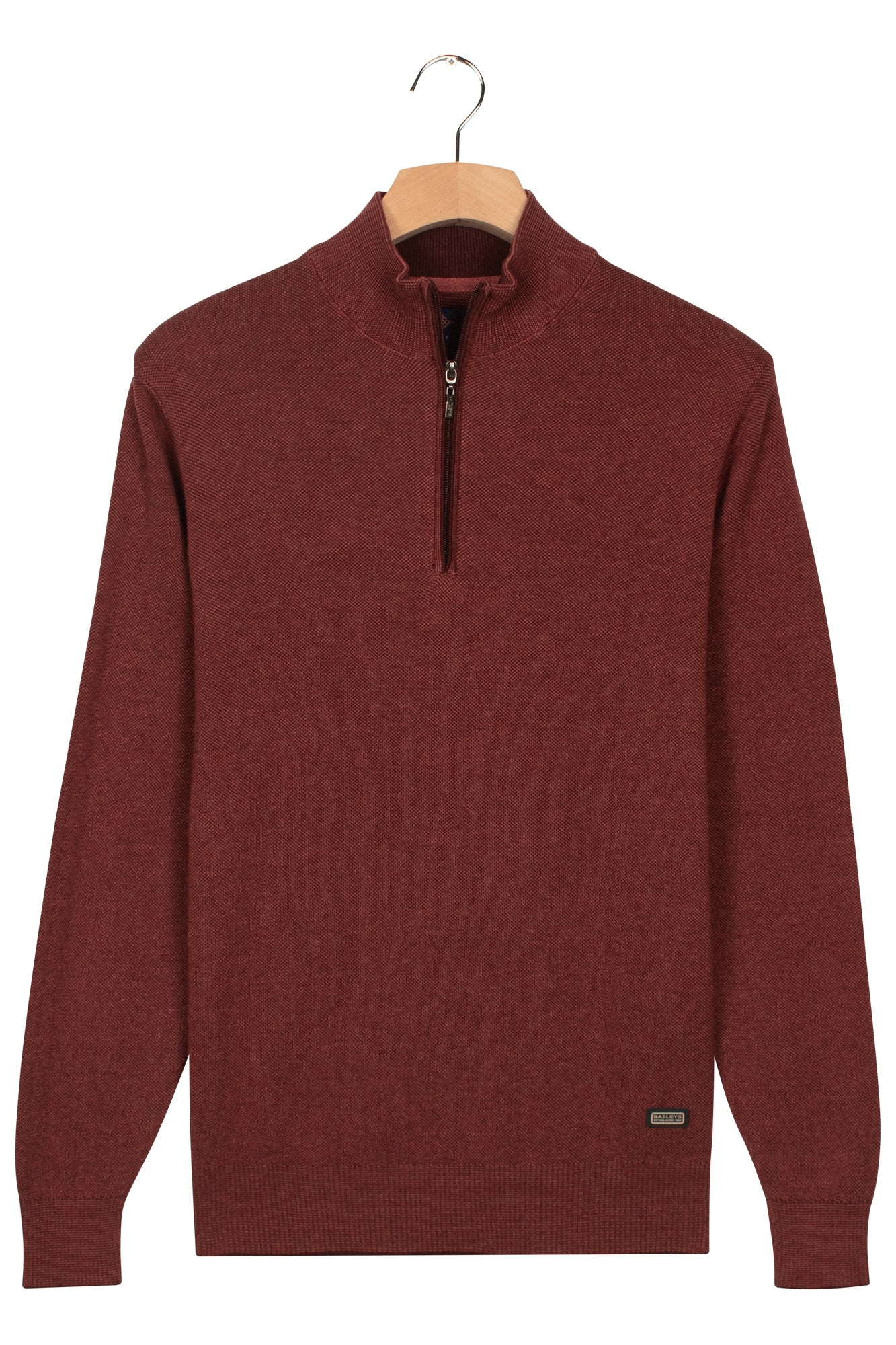 Baileys Quarter Zip Knitwear - Mauve Melange