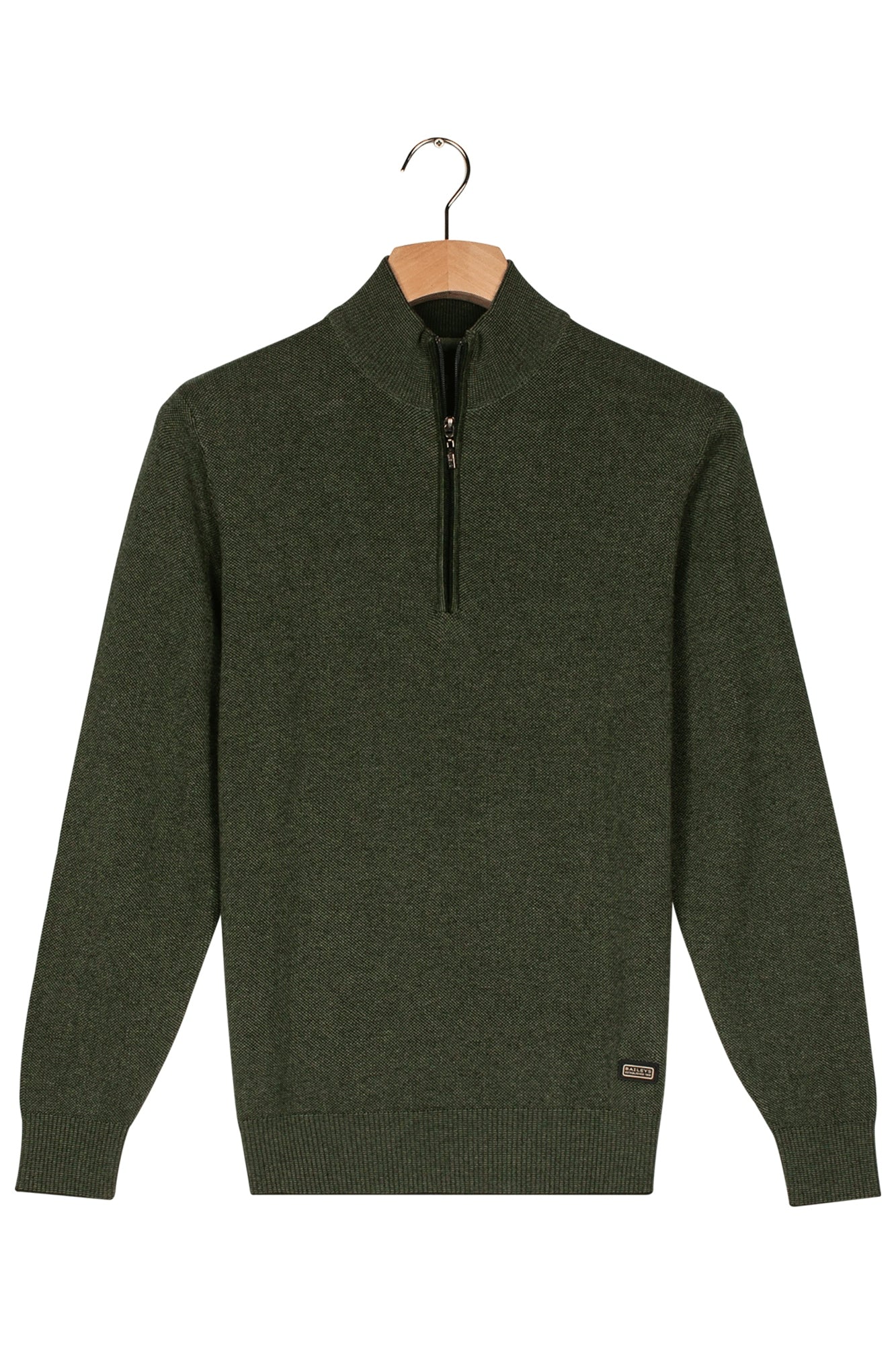 Baileys Quarter Zip Knitwear - Dark Green