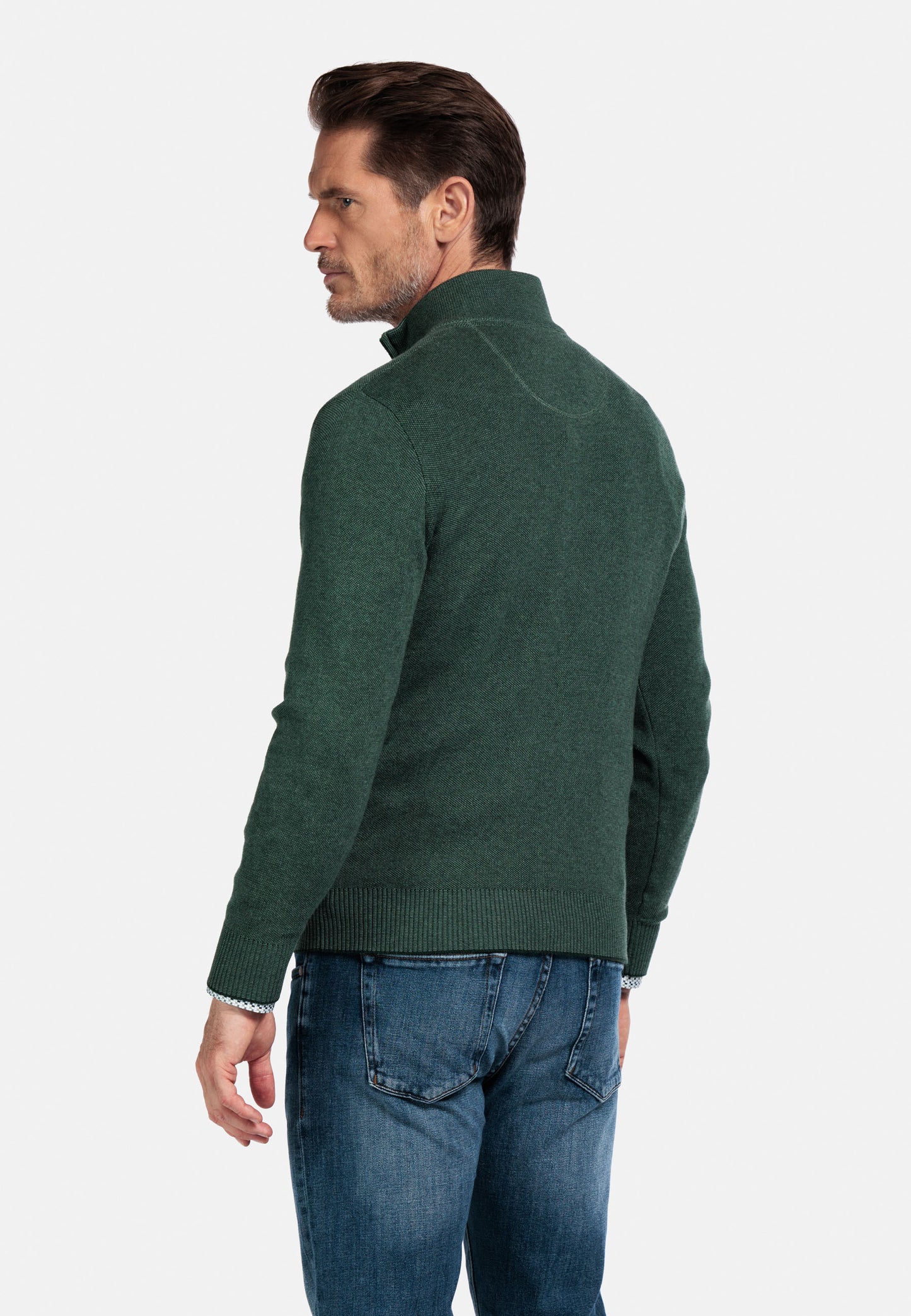 Baileys Quarter Zip Knitwear - Dark Green