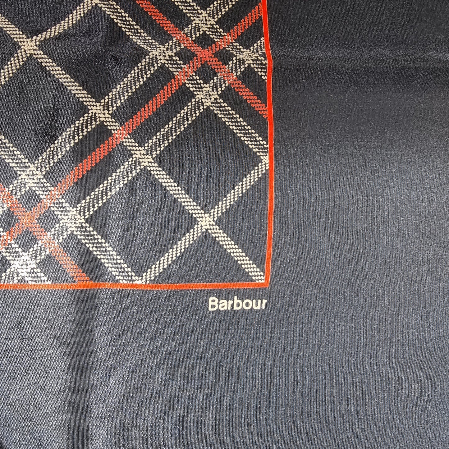 Vintage Barbour Silk Square Scarf - Blue Check