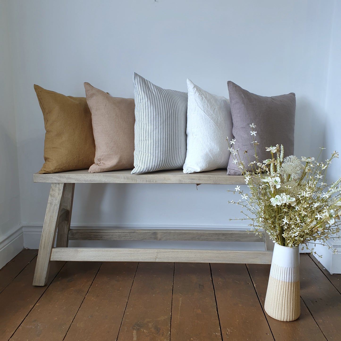 Bleached Mahogany Bench