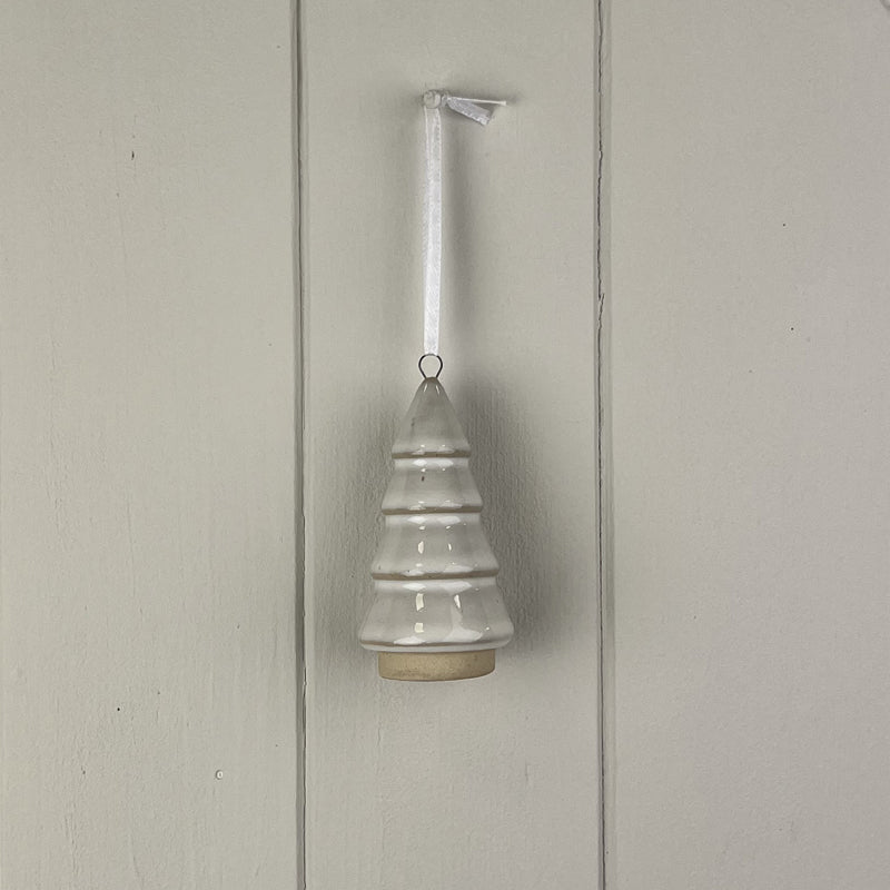 Glazed Ceramic Hanging Tree Decoration (8.7cm)