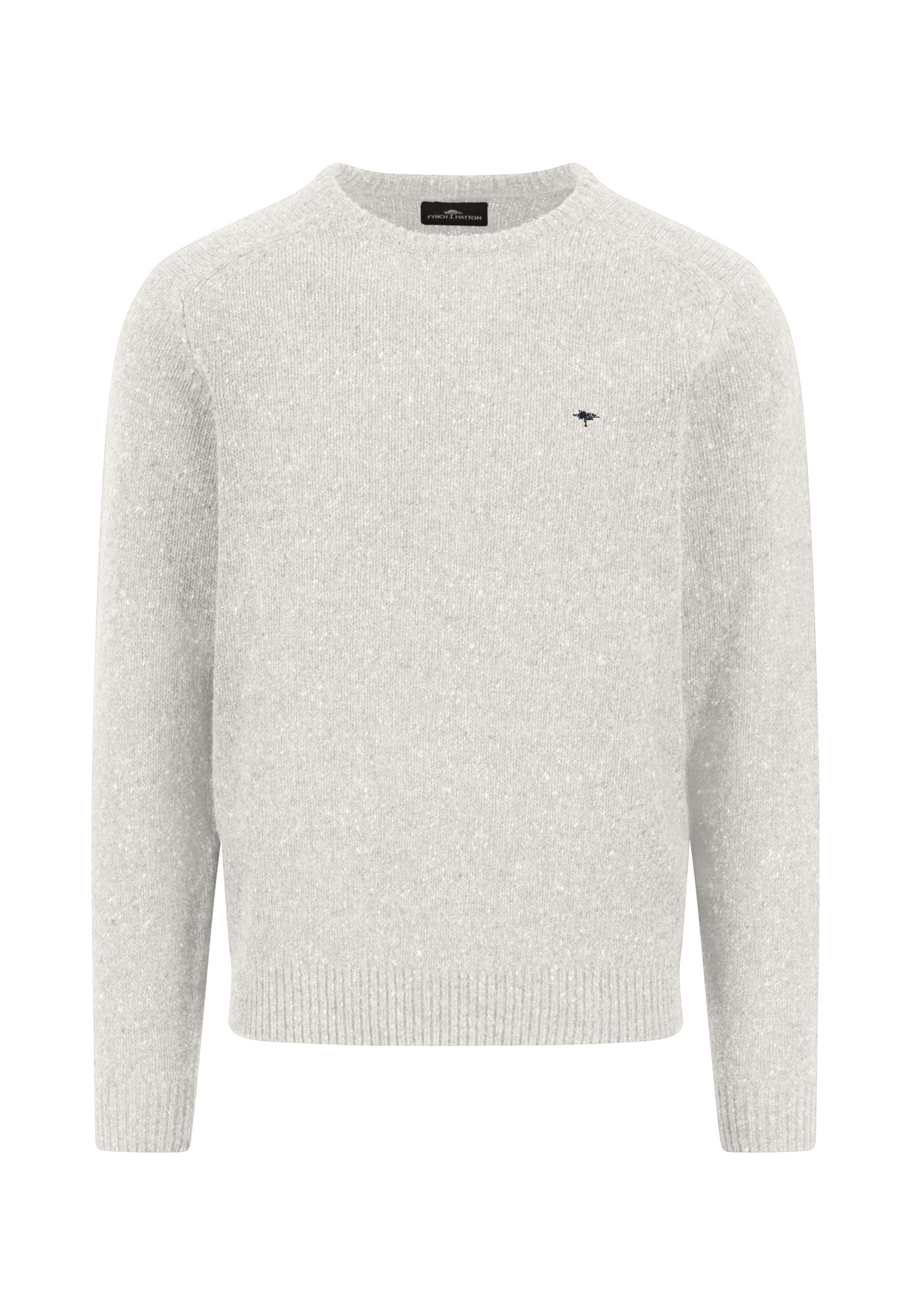 Fynch Hatton Round Neck Knitwear - Donegal - Winter White