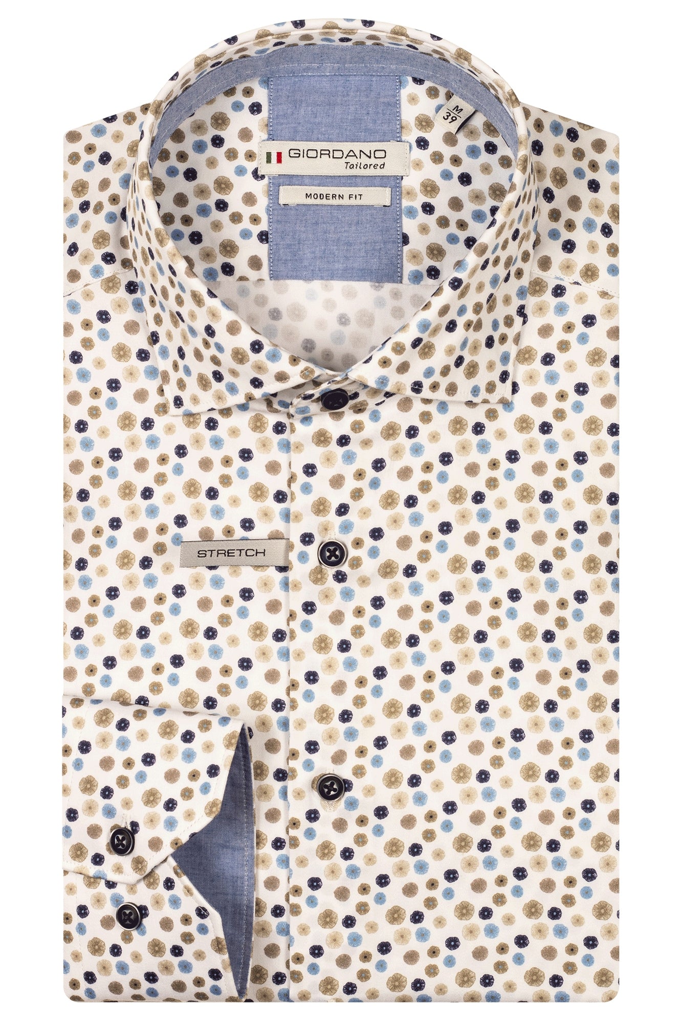 Giordano Modern Fit Shirt - Maggiore - Small Flower Print - Navy