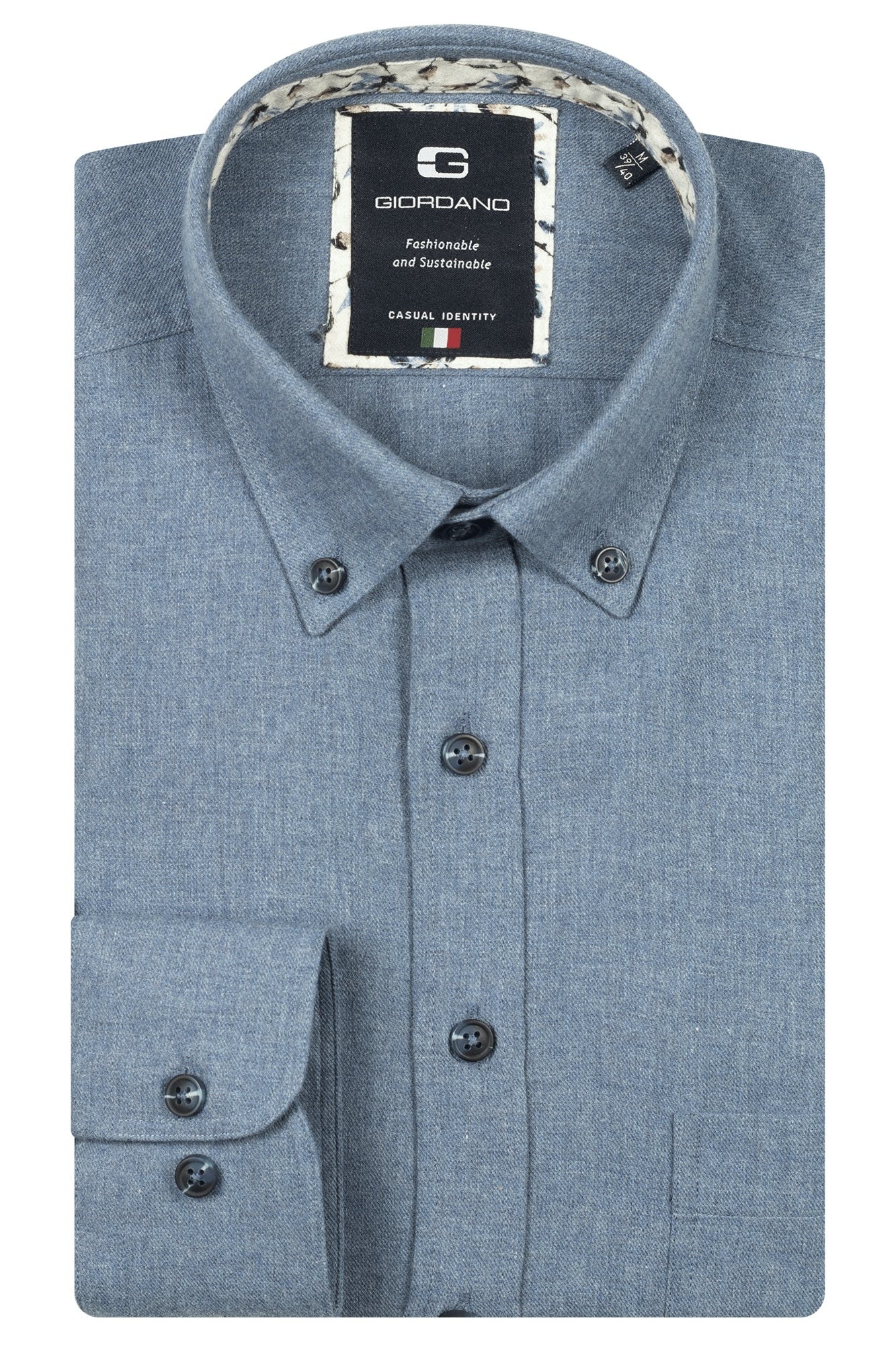 Giordano Shirt - Brando - Flannel Twill - Faded Denim