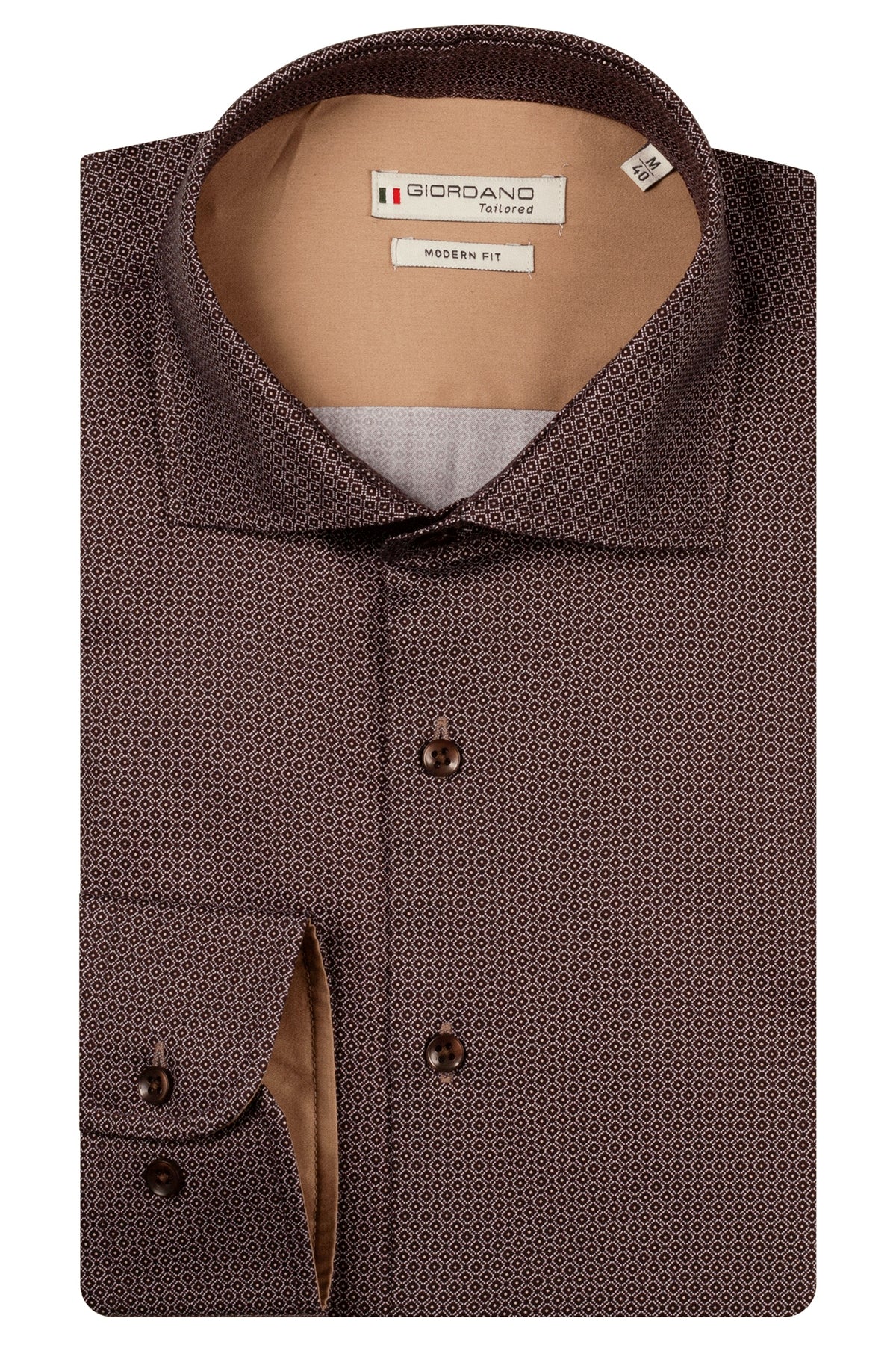 Giordano Modern Fit Shirt - Lorcano - Chocolate Brown Diamonds