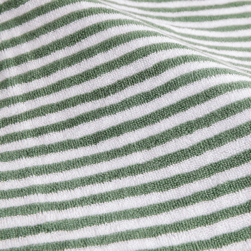 Hebden Striped Cotton Hand Towel - Forest