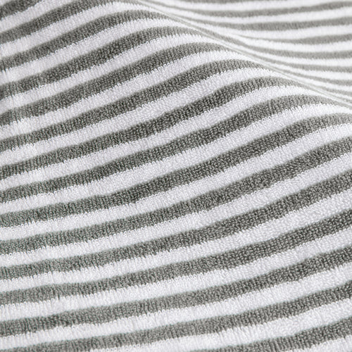 Hebden Striped Cotton Hand Towel - Grey