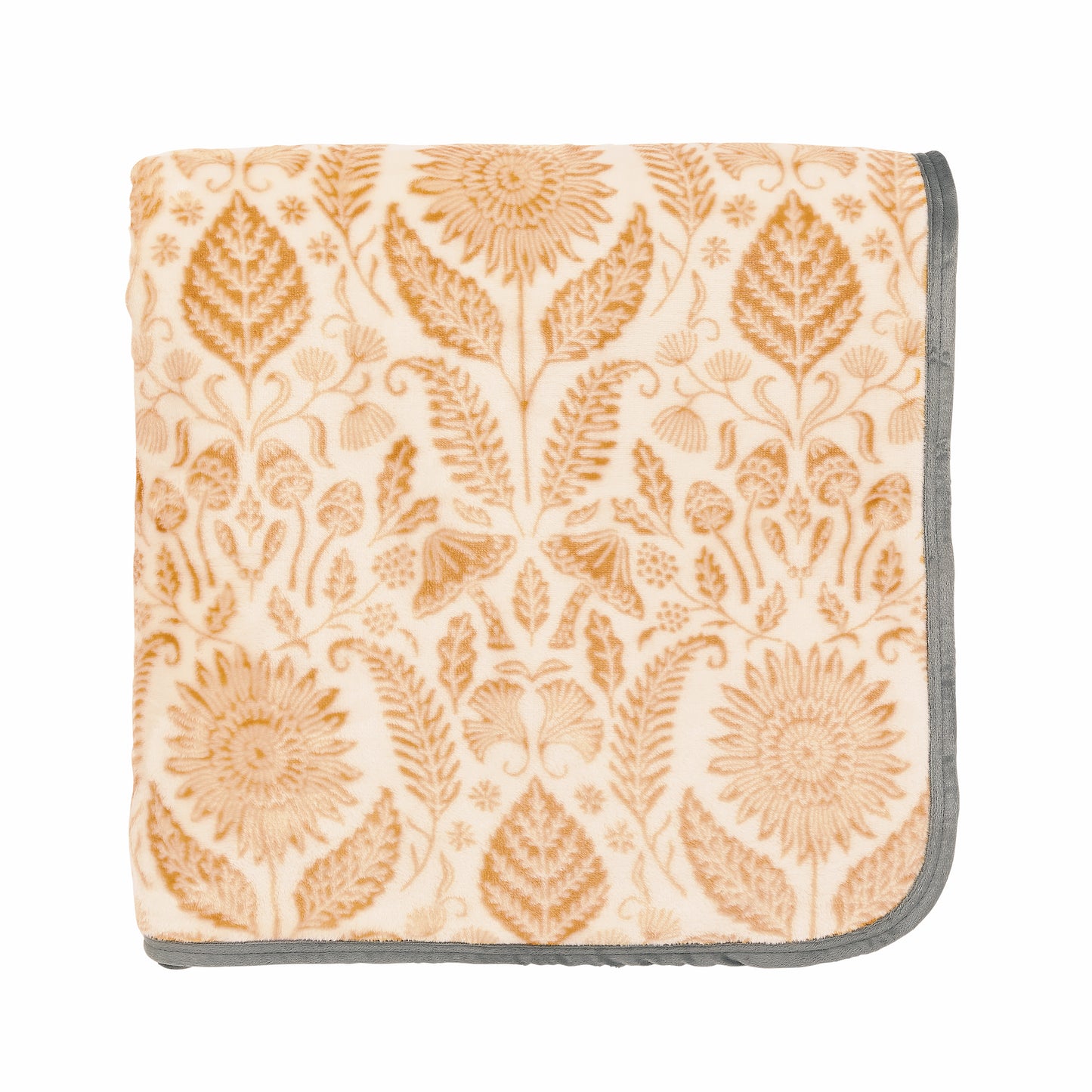 Harvest Moon Sunflower Fleece Throw - Graphite/Copper