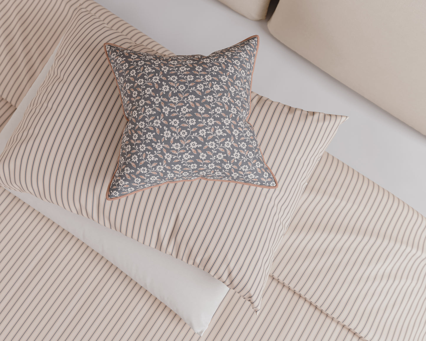 Harvest Moon Ticking Stripe Duvet Cover Set - Graphite/Copper