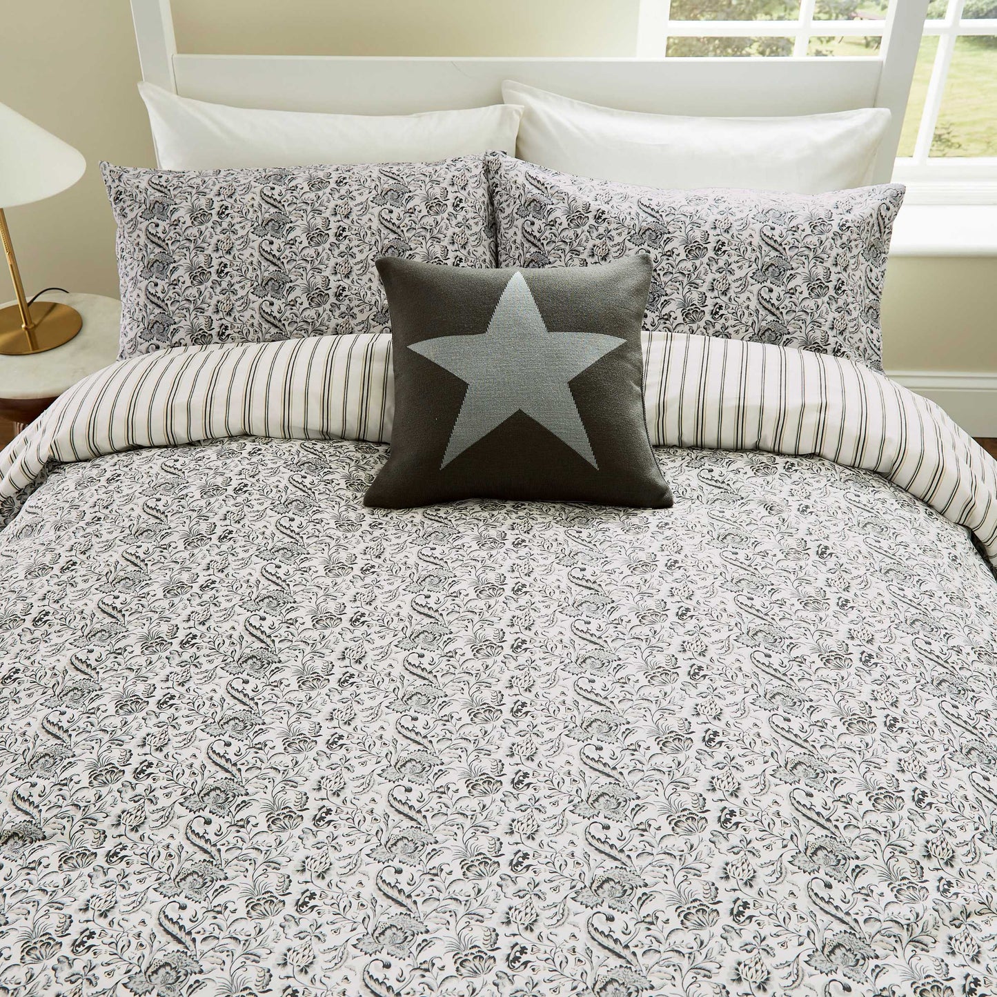 Helena Springfield Long Island Byron Cover Set - Grey & Linen
