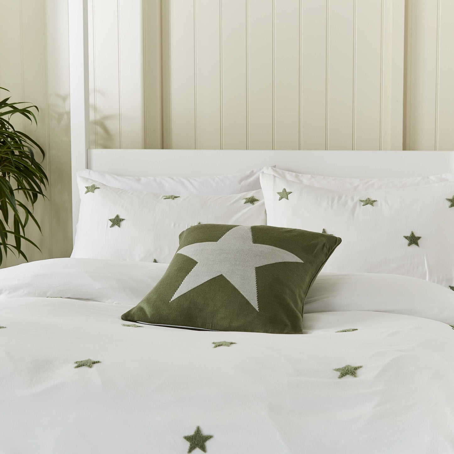 Helena Springfield Long Island Tufted Star Duvet Cover Set - Green