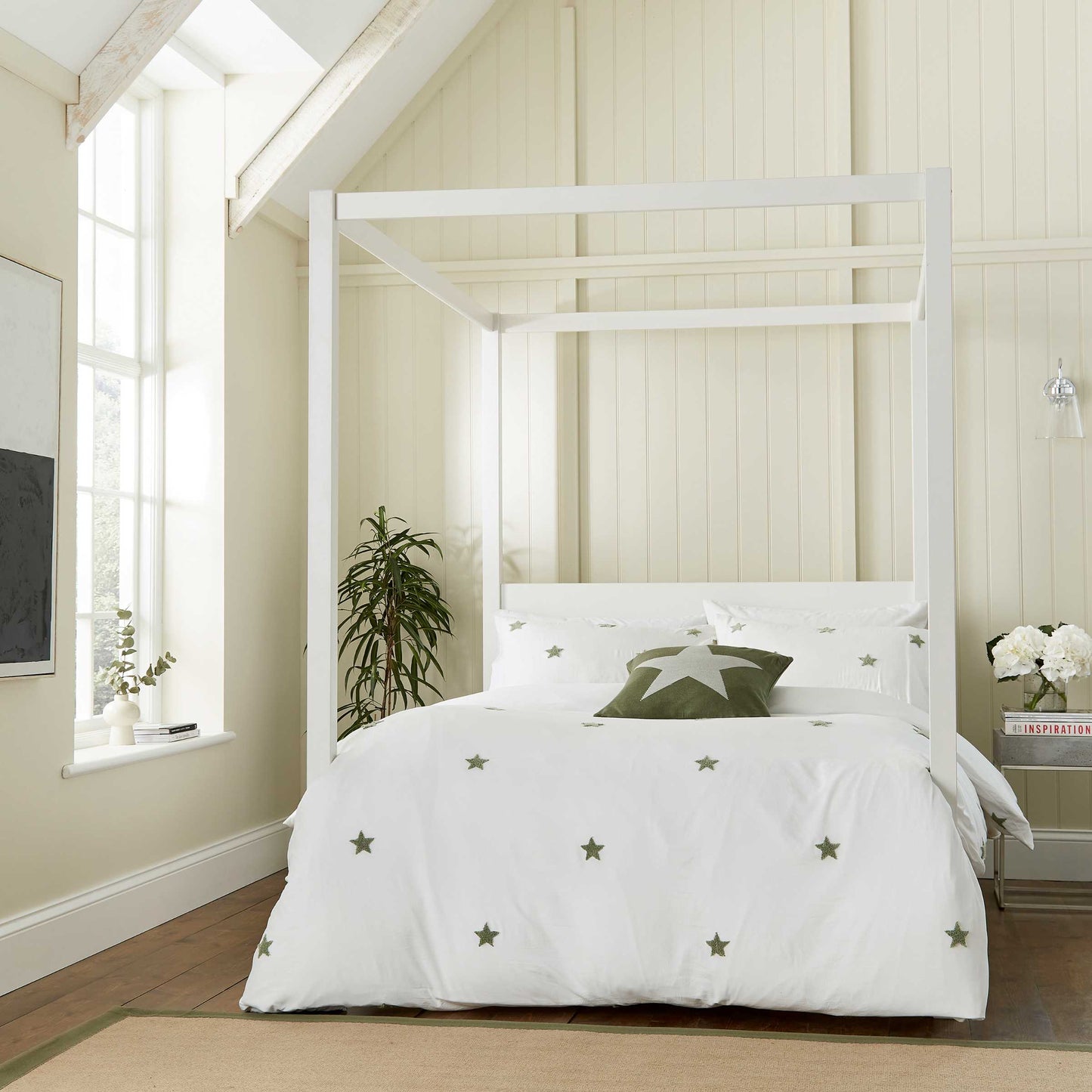 Helena Springfield Long Island Tufted Star Duvet Cover Set - Green