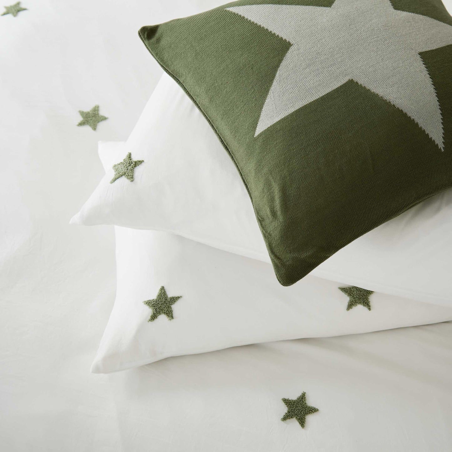 Helena Springfield Long Island Tufted Star Duvet Cover Set - Green