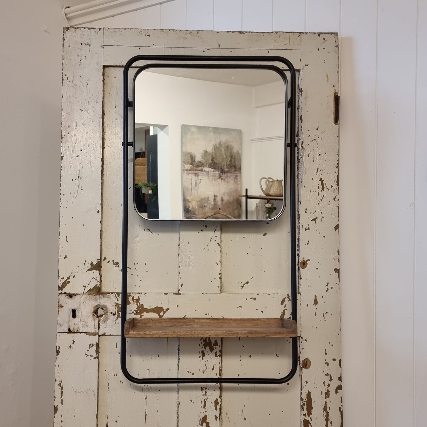 Iron Shelf Mirror
