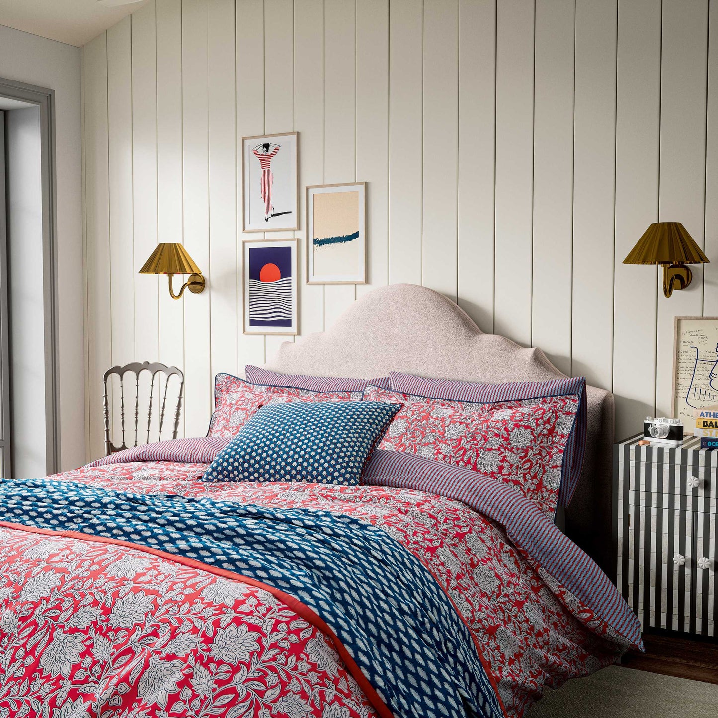 Land & Shore Rowallane Cover Set - Blue/Red