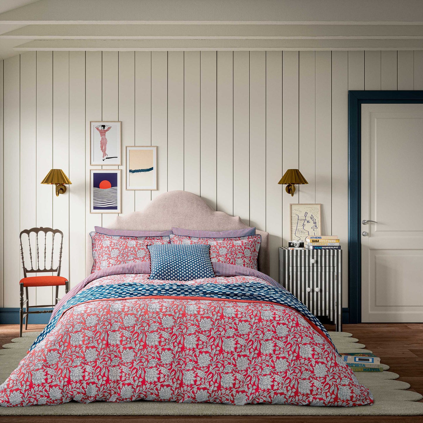 Land & Shore Rowallane Cover Set - Blue/Red