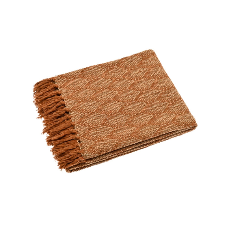 Recycled Cotton Leaf Throw - Gingerbread