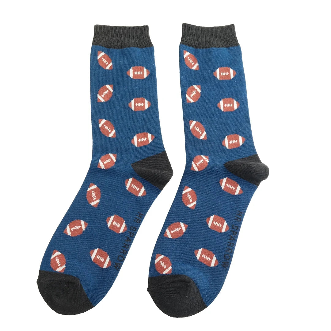 Mr Sparrow Rugby Balls Socks - Navy