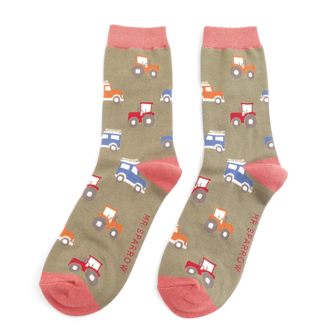 Mr Sparrow On the Farm Socks - Khaki