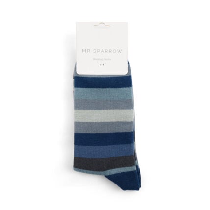 Mr Sparrow Striped Socks - Navy