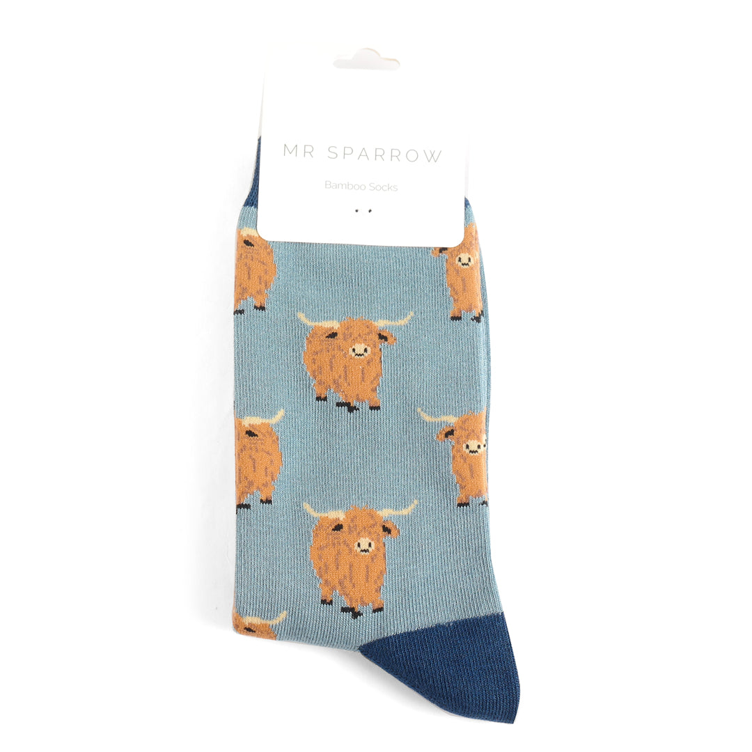 Mr Sparrow Highland Herd Socks - Blue