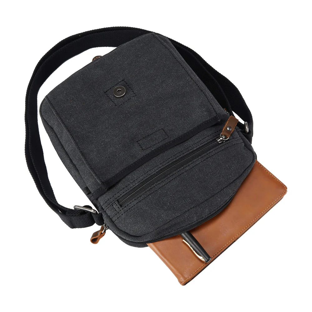 Troop Across Body Bag (TRP0211) - Black (Stone Washed)