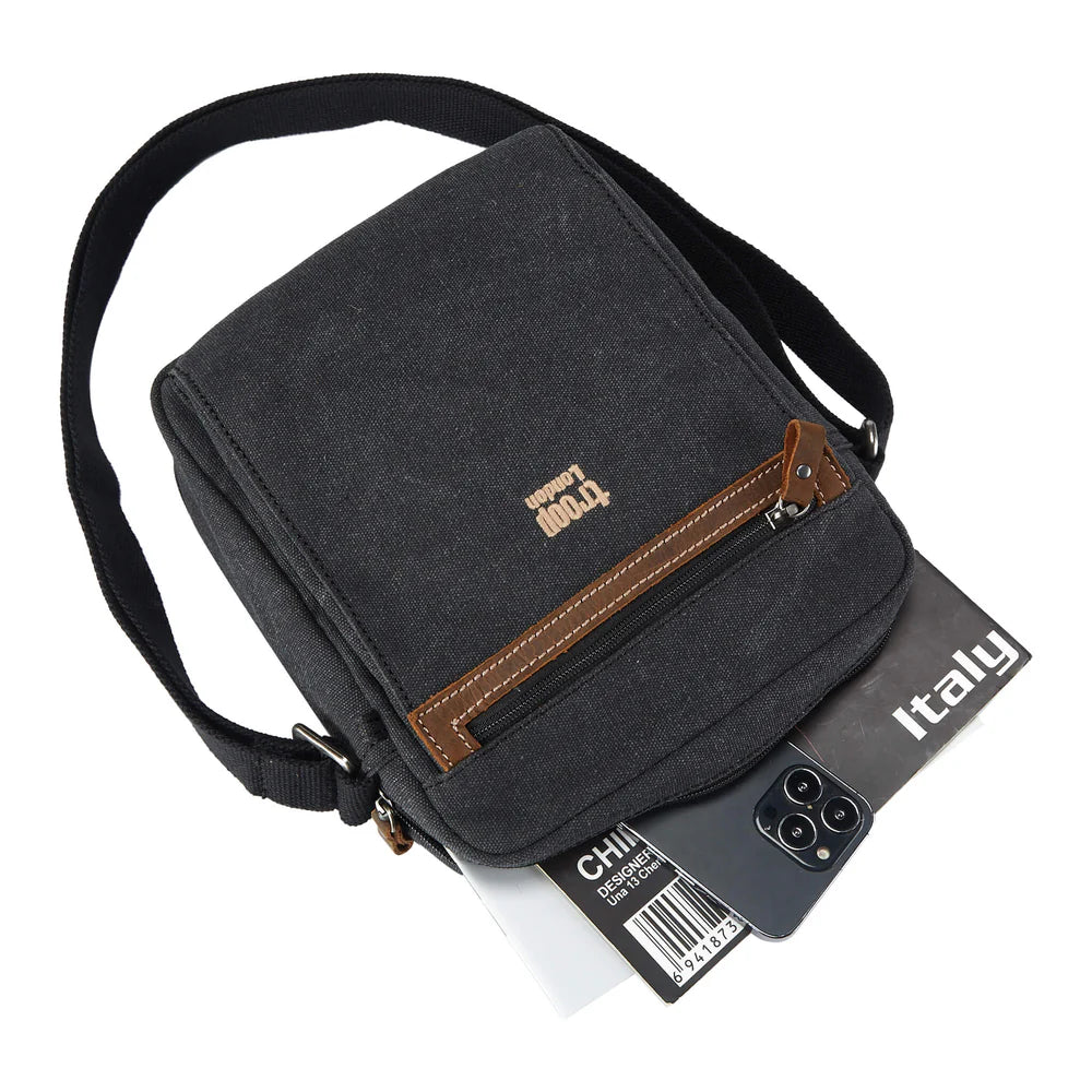 Troop Across Body Bag (TRP0218) - Black (Stone Washed)
