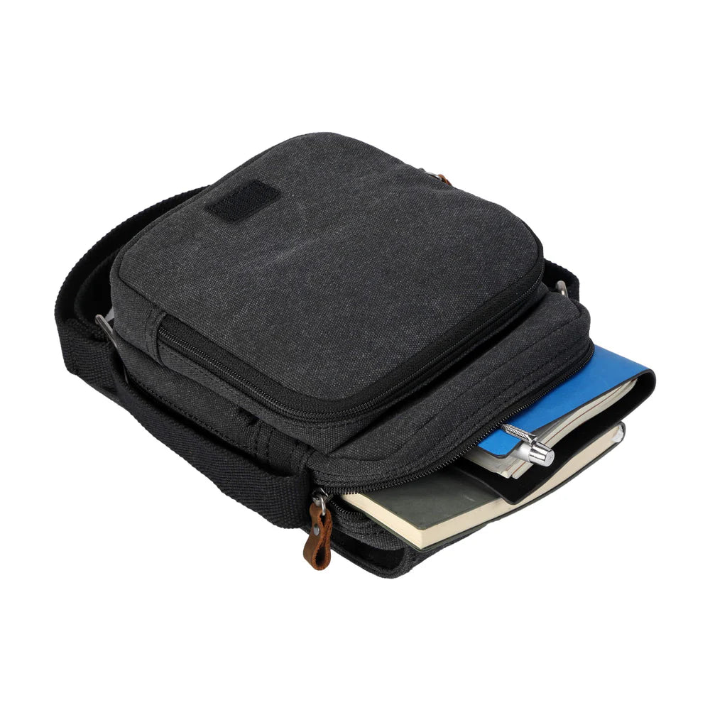 Troop Across Body Bag (TRP0220) - Black (Stone Washed)