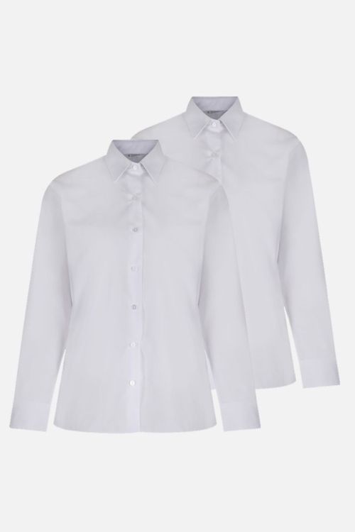 Trutex White Easycare Blouses - Long sleeve (Fitted) (Size 42 only)