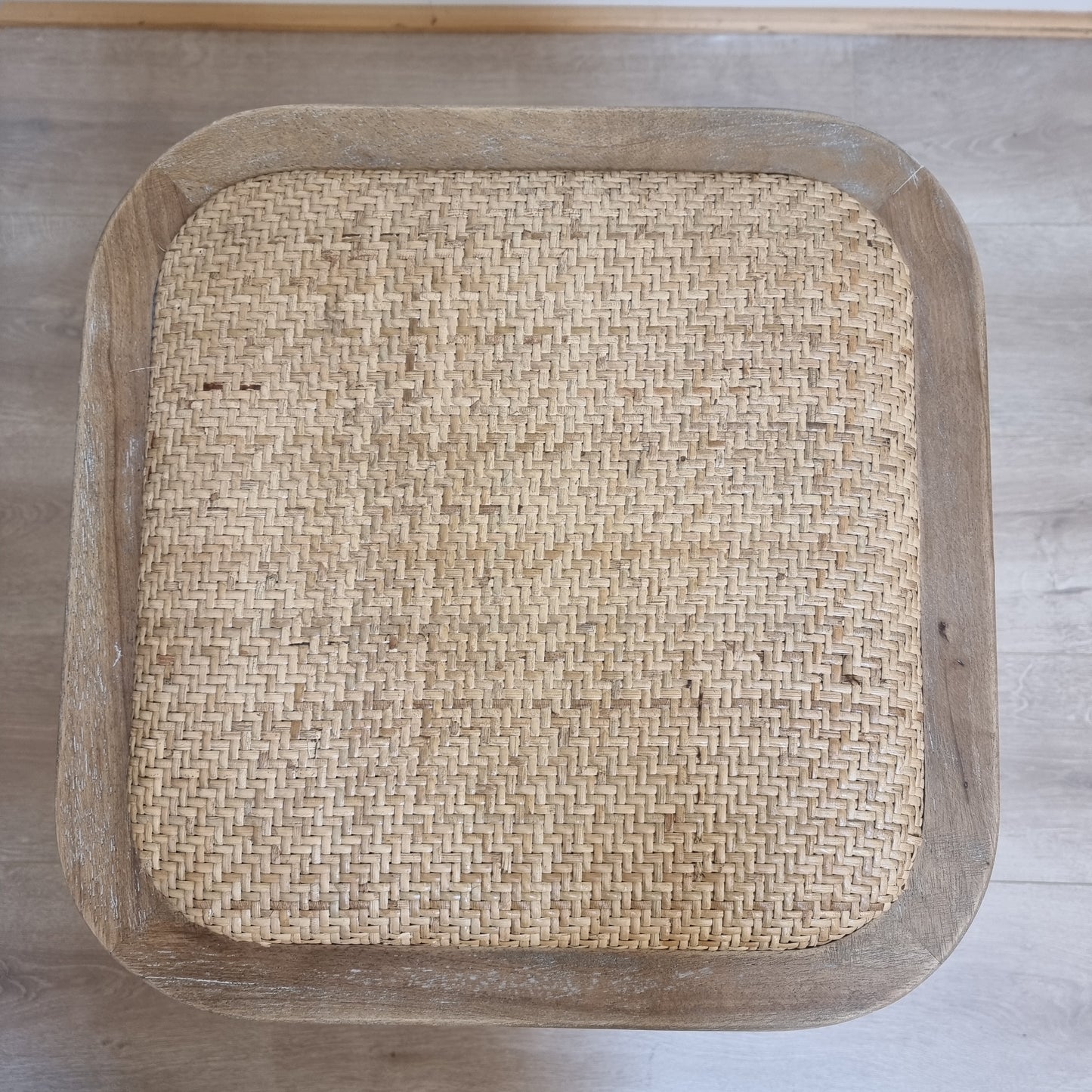 French Stool With Wicker Seat