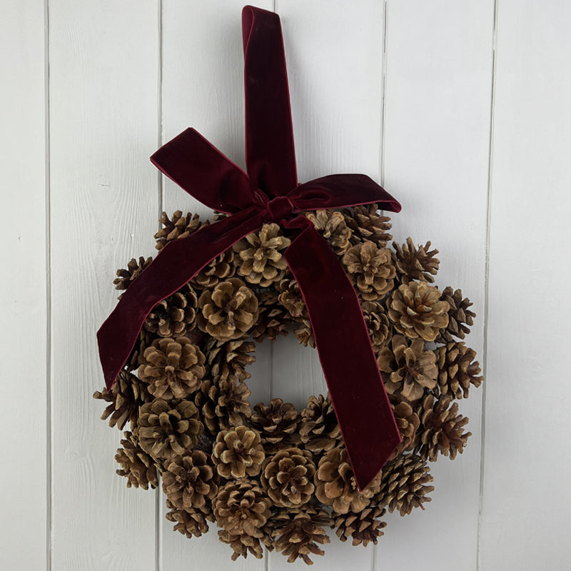 Pinecone Wreath with Bow (Small)