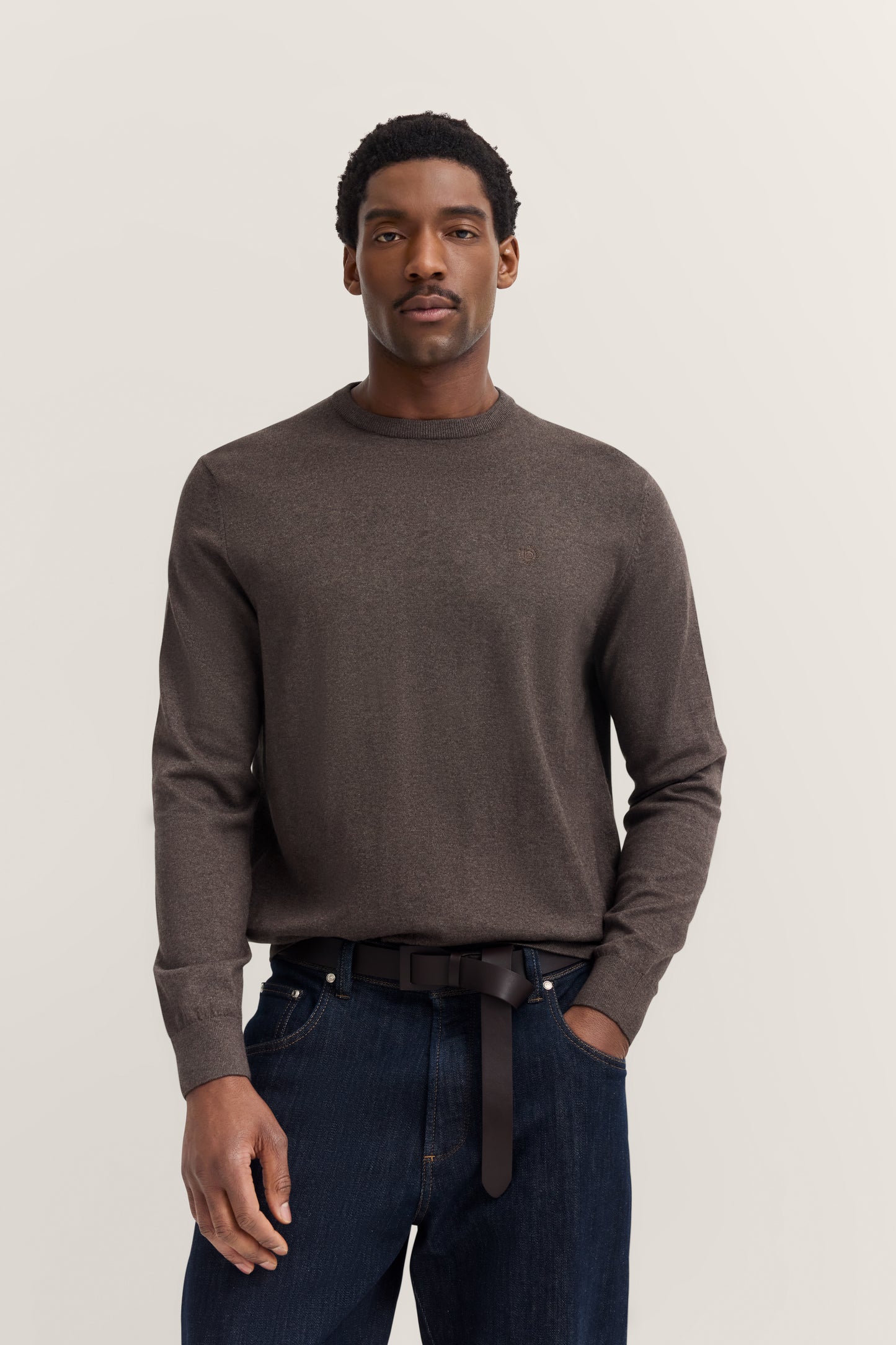Bugatti Round Neck Knitwear - Brown