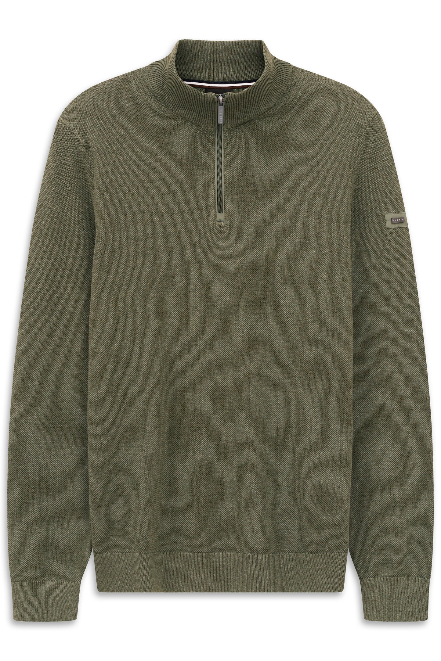 Bugatti Quarter Zip Knitwear - Moss Green