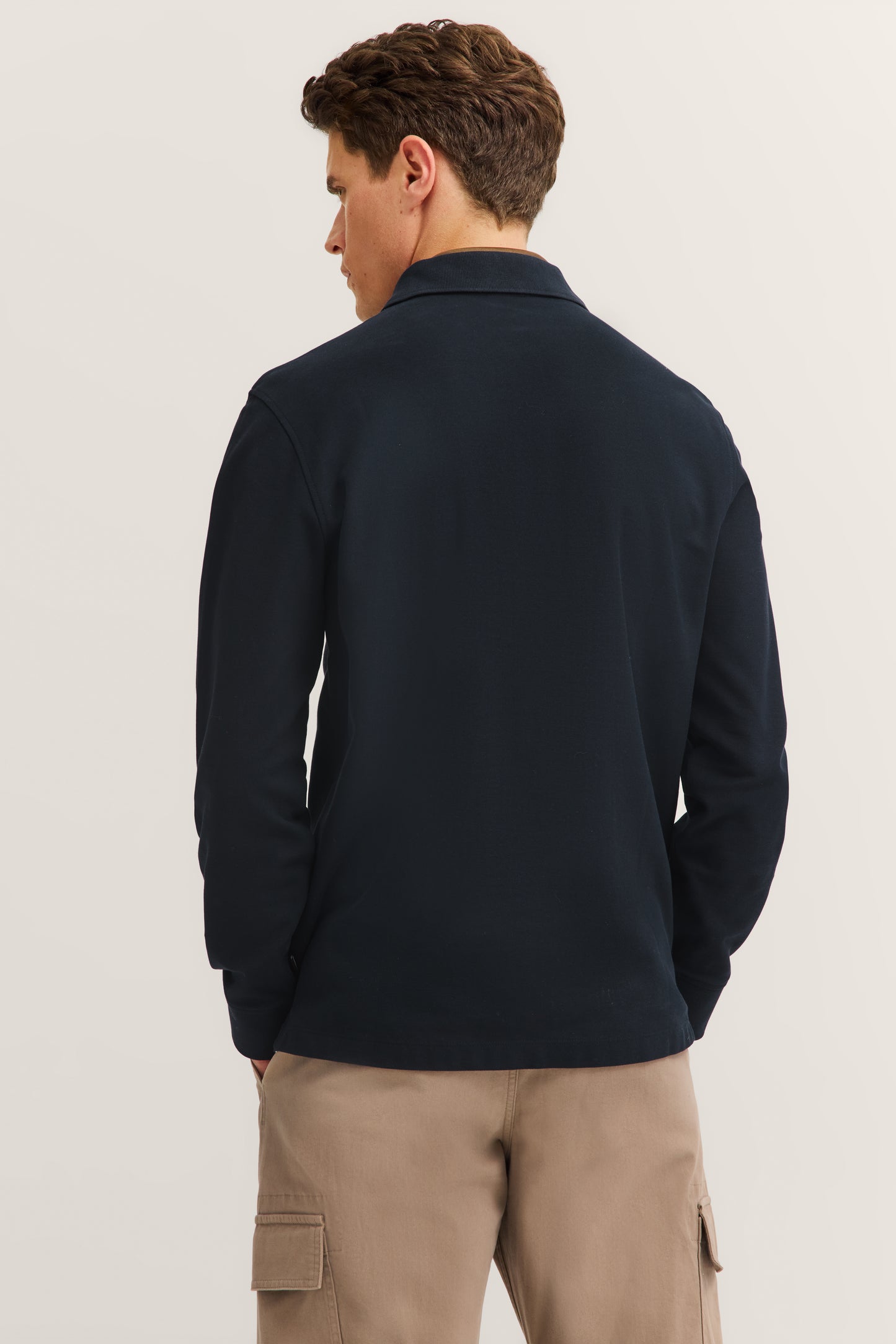 Bugatti Long Sleeve Polo Shirt - Navy