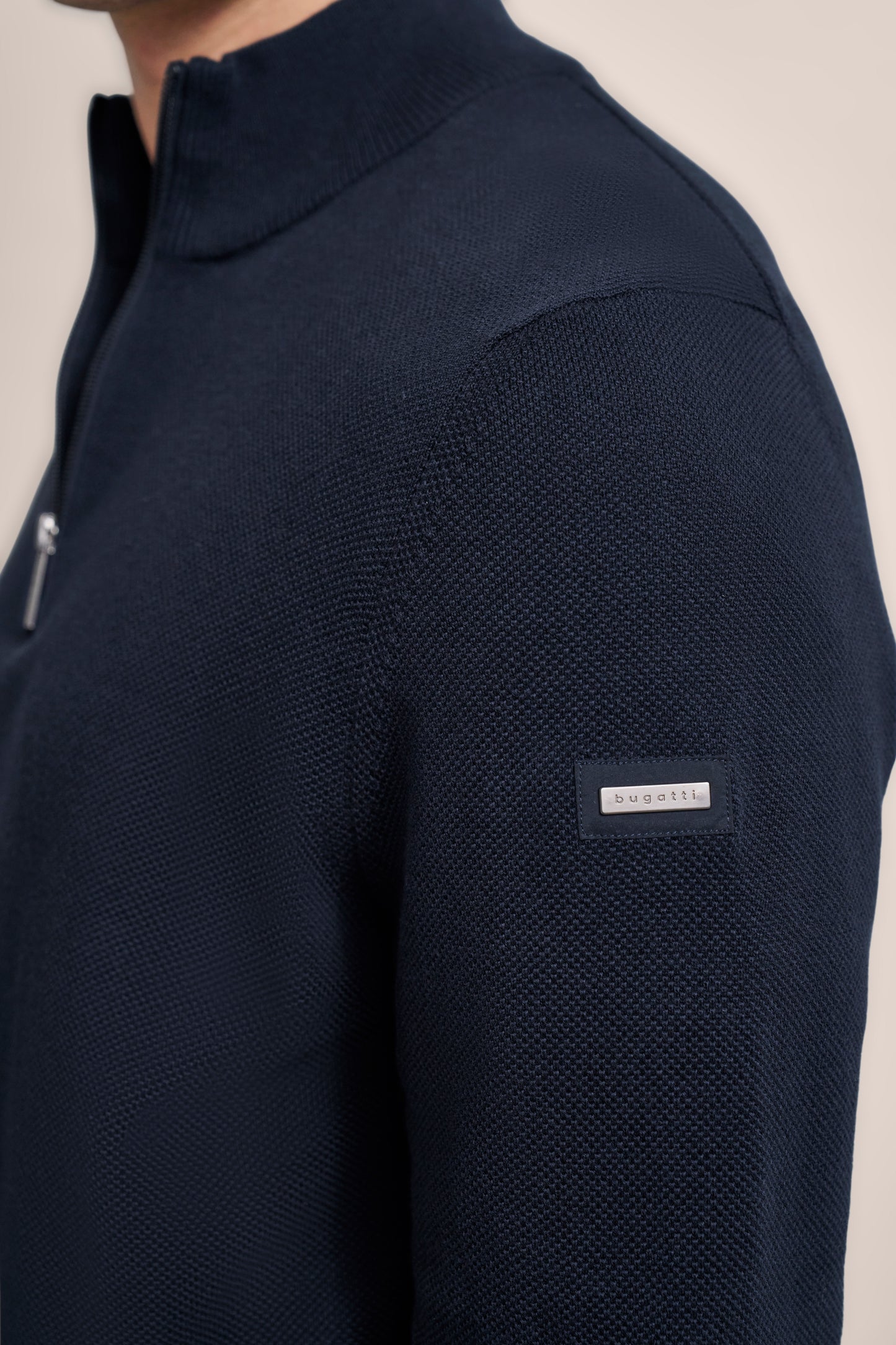 Bugatti Quarter Zip Knitwear - Navy
