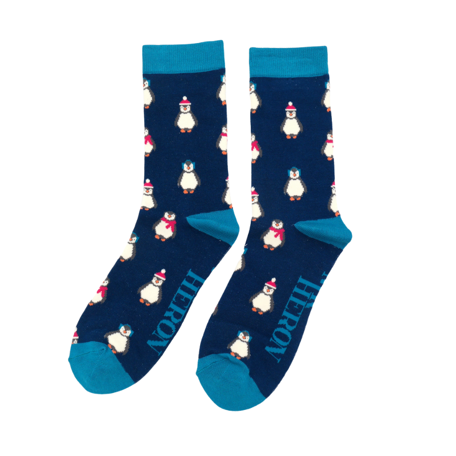 Mr Heron Baby Penguins Socks - Navy