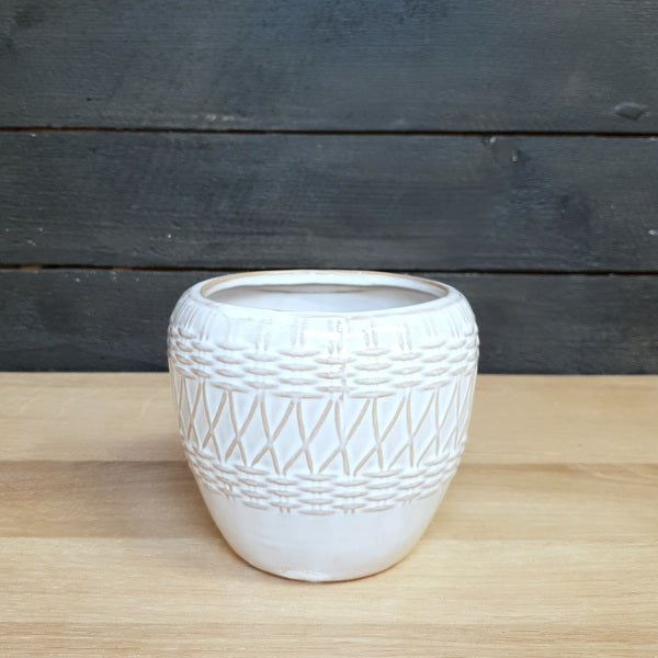 Glazed Woven Design Pot